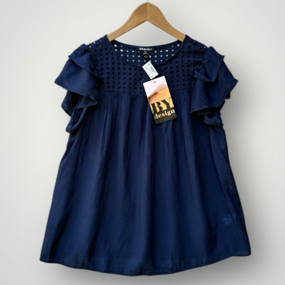 🎉5 for $45🎉 NWT By Design top blouse shirt size S navy